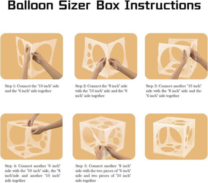 Auihiay 18 Holes Balloon Sizer Box Cube, 2-10 Inch Balloon Sizer | Collapsible - Image 4
