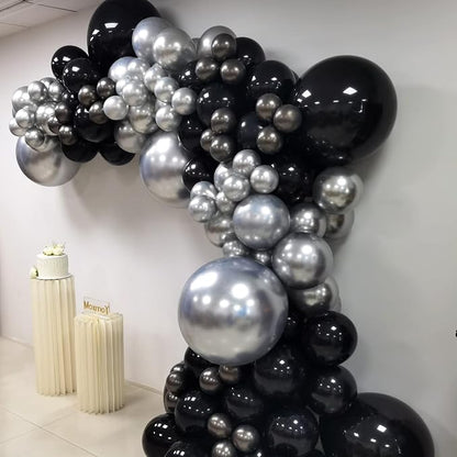 Black and Silver Balloons Garland Arch Kit - Image 5