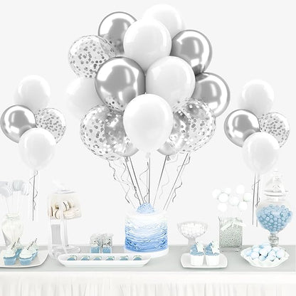 Patimate White and Silver Balloons Set - Image 8