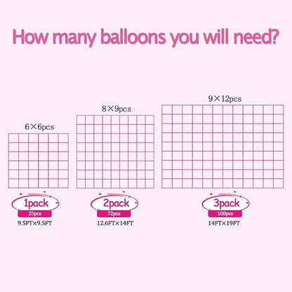 36pcs Hot Pink Square Foil Balloons Wall Backdrop, Double Sided Magenta Mylar - Image 5