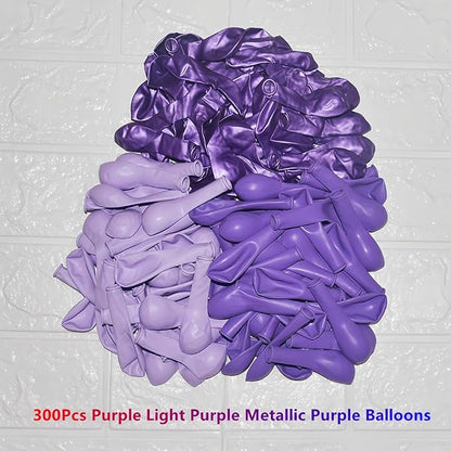 300 Pcs Purple Balloons 5 Inch Metallic Chrome Purple Pastel Macaron Light - Image 2