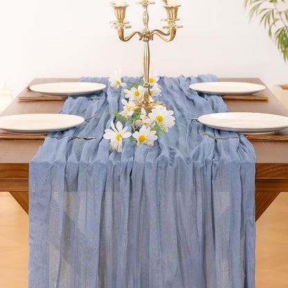 Cheesecloth Table Runner Summer Boho Wedding Birthday Party Home Decor | Dusty - Image 2