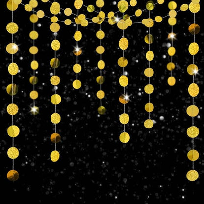 6 Pcs Glitter Gold Paper Circle Dots Garland - Image 2