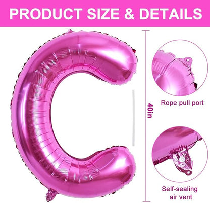 TONIFUL 40 Inch Large Rose Red Letter C Balloons - Image 2