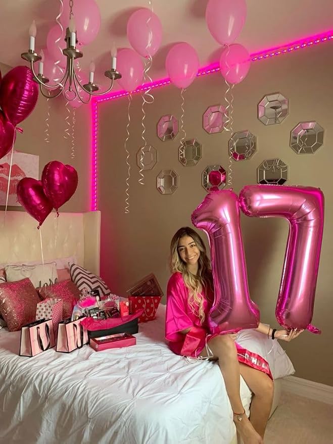 Number Balloons 40 Inch Rose Purple 6 Balloon - Image 3