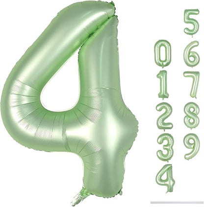 40 Inch Sage Green Foil Balloon Number 4, Large Self Inflating Olive Green - Image 9