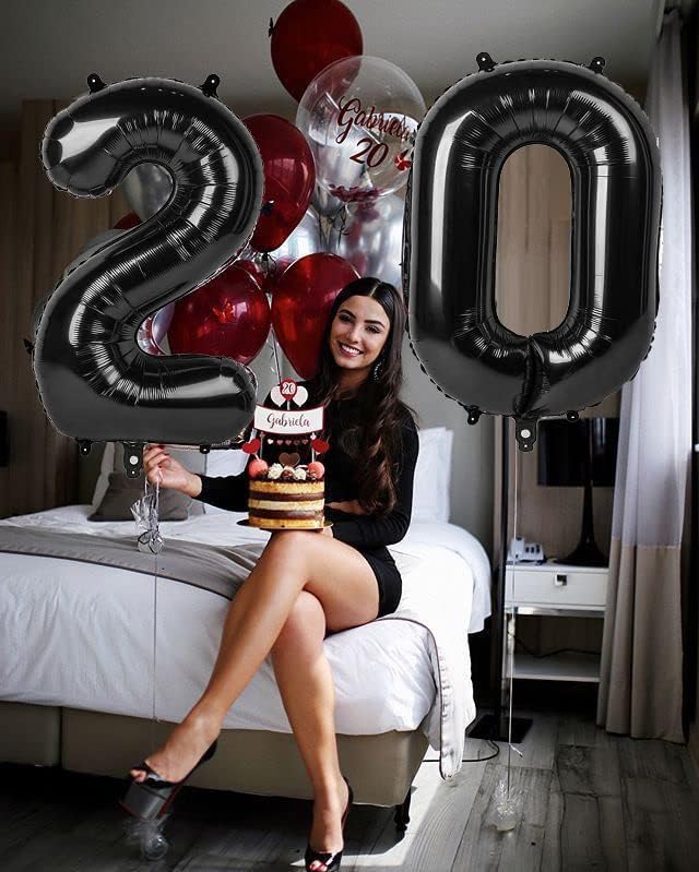 Number Balloons 40 Inch Black 0 Balloon - Image 4