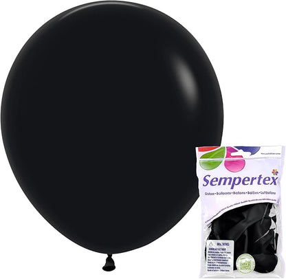 Sempertex Deluxe Black Balloons, 18 Inch, vibrant color, ships uninflated by Sempertex
