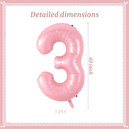 40 Inch Pink Number 3 Balloon Suitable - Image 2