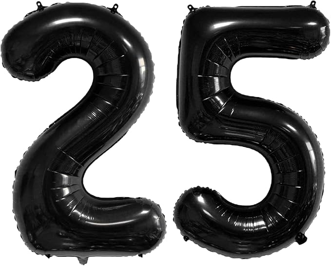 40 Inch Number Balloons 25/52 Black Big Giant Jumbo Number Foil Mylar Balloons - Image 3