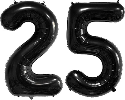 40 Inch Number Balloons 25/52 Black Big Giant Jumbo Number Foil Mylar Balloons - Image 3