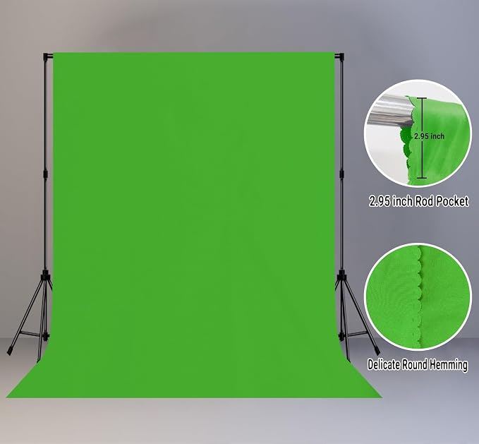 Green Screen Backdrop for Photoshoot, Fabric 8x10ft | Polyester Studio Photo - Image 2