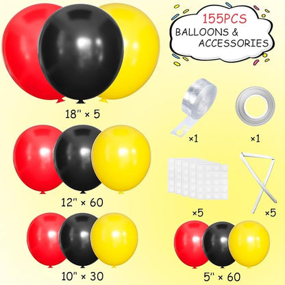 MEBAY Red Black Yellow Balloon Garland Arch Kit - Image 2