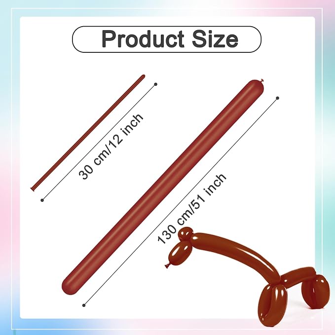 Long Balloons - Coffee Brown 260 Balloons - Image 5
