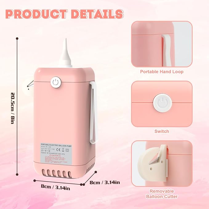 AXHJ Balloon Pump Electric Air Pumps, 2-in-1 Electric Air Balloon Pump，Balloon - Image 3