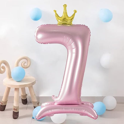 Crown Pink Number 7 Balloon - Image 4