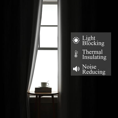 Full Room Darkening Blackout Curtains 72 Inch Length 2 Panels Set, Ombre - Image 3