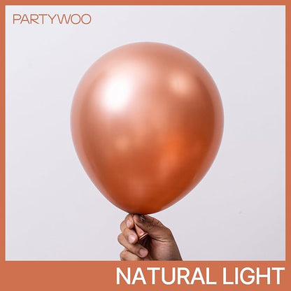 PartyWoo Rose Gold Balloons 140pcs Different Sizes of 18 12 10 5 Inch | Balloons - Image 2