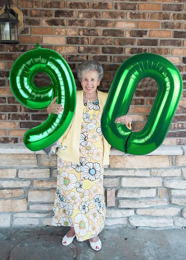 9 Balloon Numbers Birthday Decorations, 40In Green Balloons - Image 3