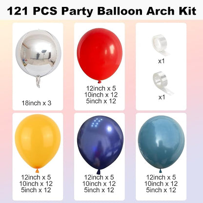 Jobkoo Red Blue Yellow Balloon Arch Kit - Image 3