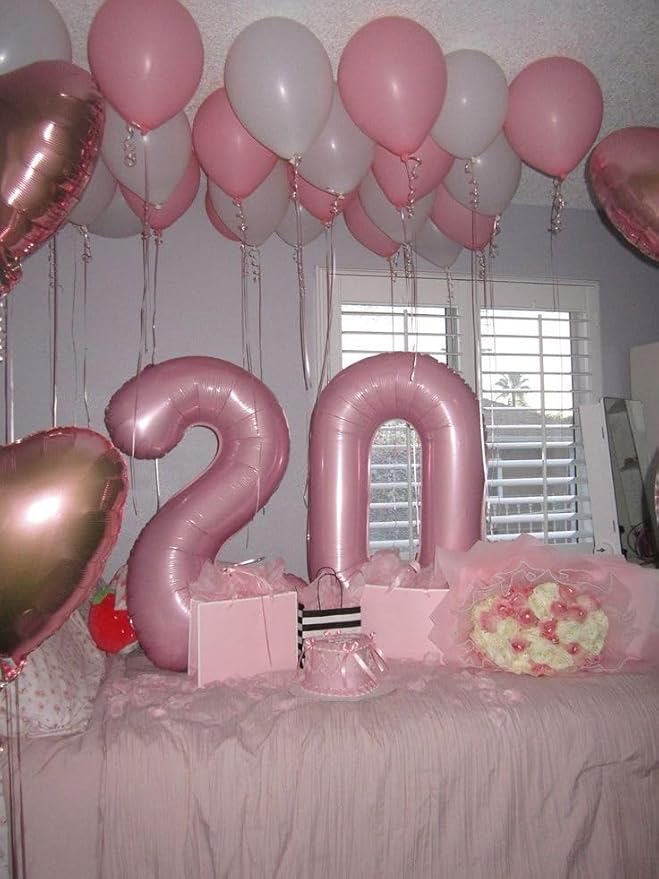 10 Balloon Number 40 Inch Pastel Pink Balloons - Image 4