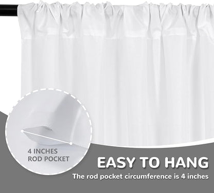 White Backdrop Curtain for Parties Wedding Decor- White Wedding Photography Rod - Image 5
