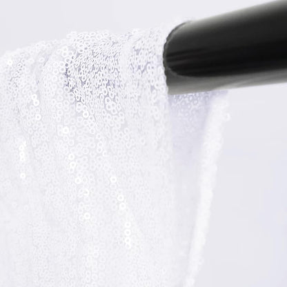 Eternal Beauty White Sequin Backdrop Curtains, 4 Panels 2x8FT | 3mm Sparkle - Image 8