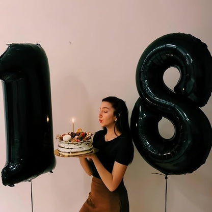Large Black Mylar Foil 18th Birthday Balloons - Image 4