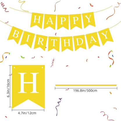 Yellow Happy Birthday Banner Sign - Image 2