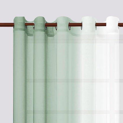 DWCN Ombre Faux Linen Sheer Curtains - Image 5