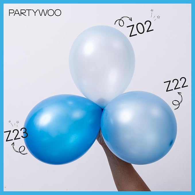 PartyWoo Pearl Light Blue Balloons 100pcs Baby Pastel Blue Color | 5 Inch - Image 5