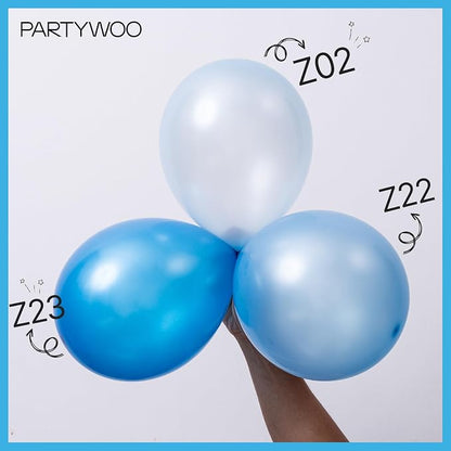 PartyWoo Pearl Light Blue Balloons 100pcs Baby Pastel Blue Color | 5 Inch - Image 5