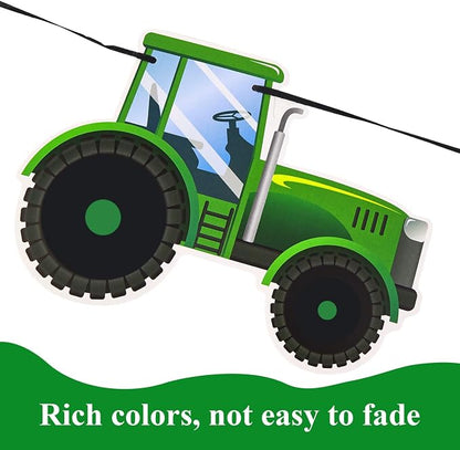 SUNBEAUTY Green Tractor Happy Birthday Banner Set - Image 7