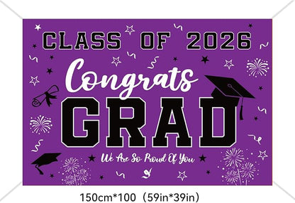 Graduation Decorations 2026 Purple Set, Congrats Grad Decor Set - Image 4