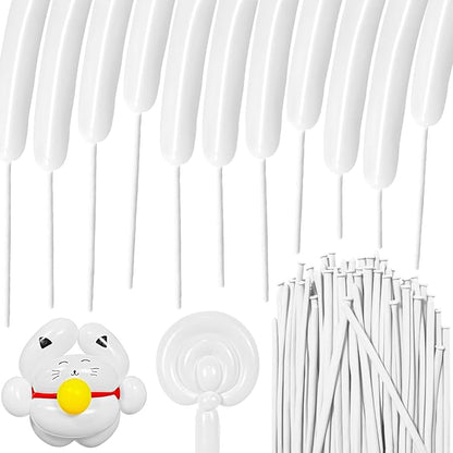100Pcs White 260 Balloons, Skinny Long Balloon by HYKJNBW