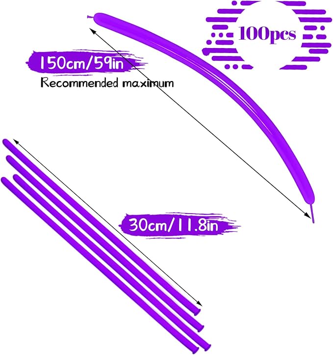 LXZFCRG 260 Balloons Purple Long Balloon - Image 2