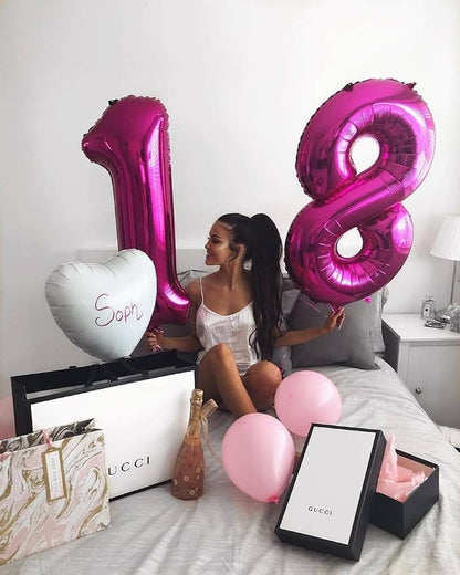 Number Balloons 40 Inch Rose Purple 0 Balloon - Image 3