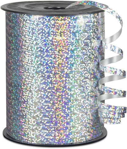Premium Silver Shiny Curling Shiny Ribbon, 1/5" Wide x 500 Yards Christmas by KMERLIFE