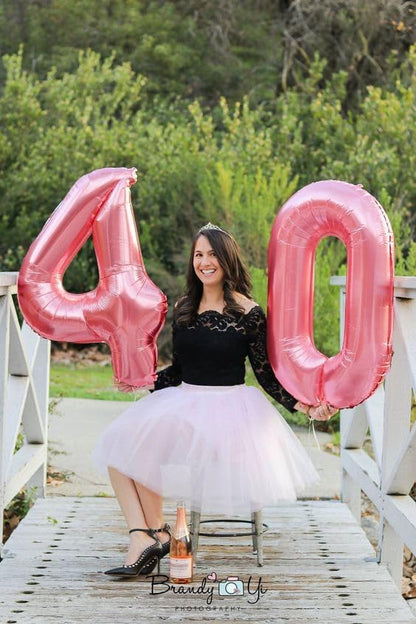 Large Number 0 Balloons Pearl Pink Birthday Party Decorations - Image 3