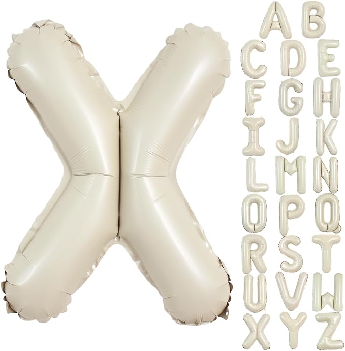 TONIFUL 40 Inch Large Cream White Letter X Balloons Giant Alphabet Letter by TONIFUL