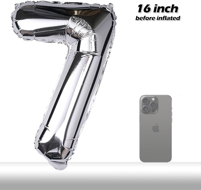 20 Pcs Silver 16" Number Balloons 2 Sets 0-9 Foil Balloon Numbers Décor | - Image 5