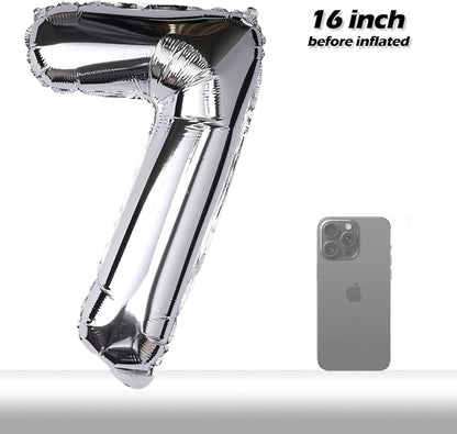 20 Pcs Silver 16" Number Balloons 2 Sets 0-9 Foil Balloon Numbers Décor | - Image 5