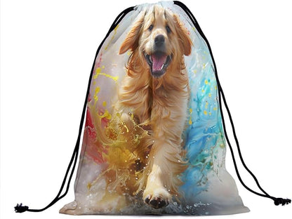 Giwawa Golden Retriever Gymnastics Grip Bags Puppy Dog Drawstring Grip Bag Gym - Image 2
