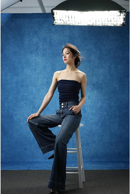 UrcTepics 8×16 ft Blue Fabric Photo Backdrops, Classic Abstract Texture Backdrop - Image 2