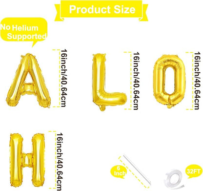 16 Inches ALOHA Letter Balloons Banner - Image 2