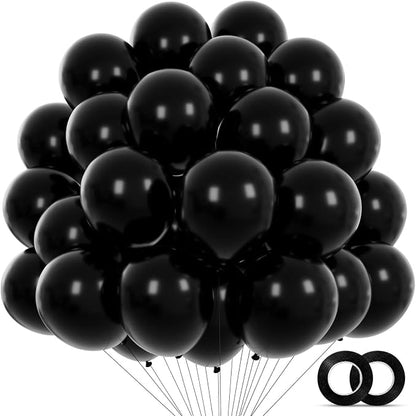 Black Balloons 110Pcs, 5 Inch Small Black Latex Party Balloons, Mini Thick by KUULBELAballoons