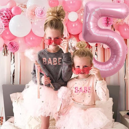 TONIFUL 40 Inch Pink Number 5 Balloons Large Foil 5th Birthday Decorations | - Image 4