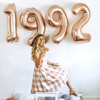 80th Birthday Balloons Rose Gold - Image 5