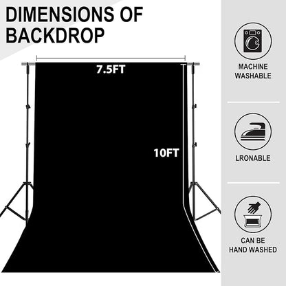GFCC 7.5FTx10FT Black Backdrop Background - Image 4