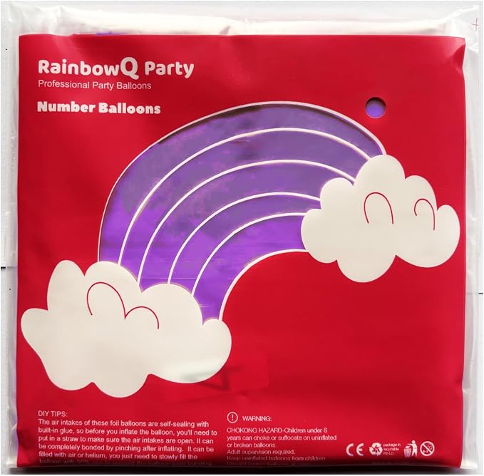RainbowQ Purple 6 Balloon Number 40 Inch 0-40 Foil Large Balloons | Big Mylar 6 - Image 9